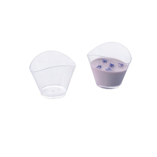 [44104218] VERRINE PLASTIQUE WAVE 50ML 100PCS 6,4X4,6CM H5,3CM