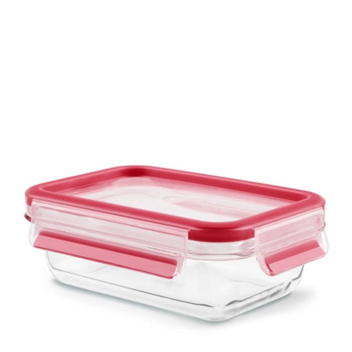 [57660917] TEFAL LUCHTDICHTE GLAZEN DOOS 0,45L RECHTHOEKIG/ROOD