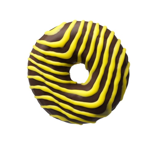 [02060284] DAUPHINE 2104791 DONUT QUEEN V STRIPED DARK CHOCOLATE VANILLA FILLING 48 X 71GR