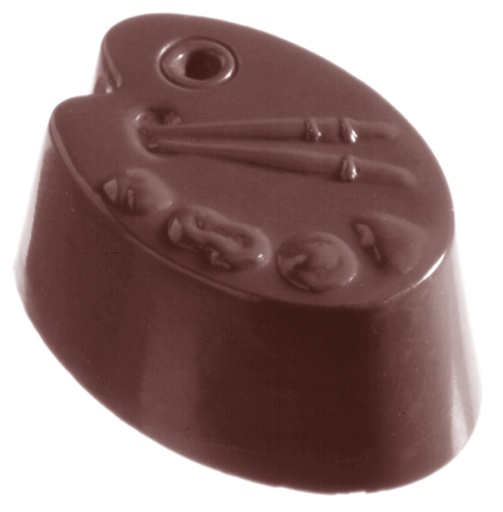 [70409420] CW1030 3X7 PAINTER'S PALETTE CHOCOLATE MOLD -- 15GR