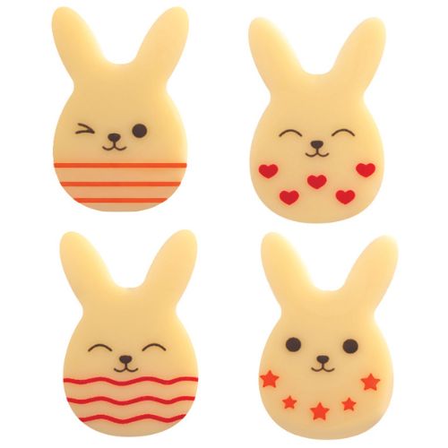 [08056490] 087024 PCB LAPINS CB LE QUATUOR 3X2 CM 4 DESIGNS 180PCES ***S/CDE***