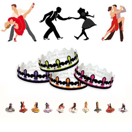 [60229048] 100PC "DANCING SPINNING TOP" SANTON FIGURES + CROWNS ***NEW 2024***