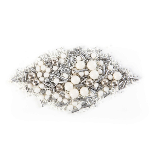 [08054495] 1061268 MIX OF CHRISTMAS DECORATIONS WHITE/SILVER IN SUGAR 500GR