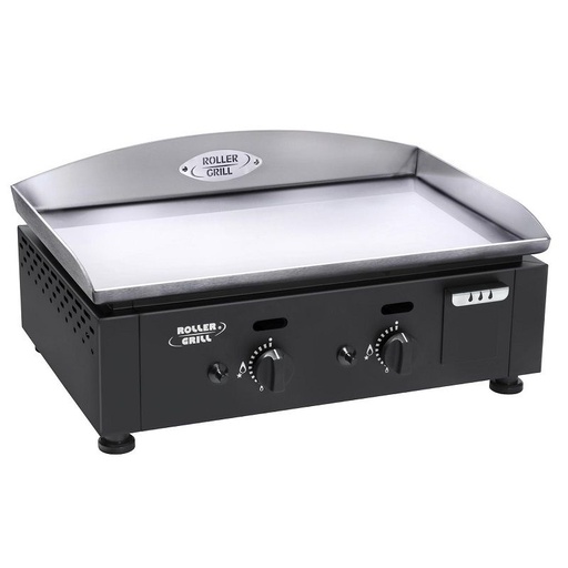 [60502008] ROLGRILL PLANCHA INOX GAS PLI 600 GNZWART 60X43 HT28CM