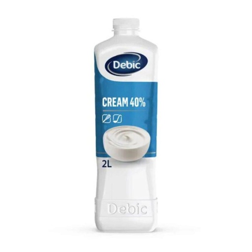 [06020019] DEBIC ONGESUIKERDE ROOM 40% UHT 6X2L = LITER