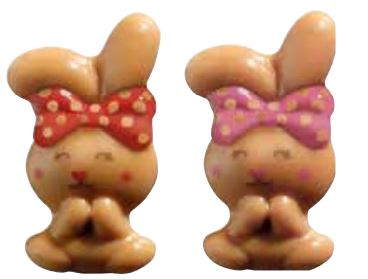 [08057011] 061166 PCB CBC CUTE RABBITS 2 DESIGNS 4X2.4 CM 84PCS ***S/CD***