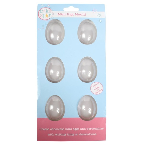 [08053087] CAKE STAR MOULE CHOCOLAT 6 MINI DEMI OEUF LISSE 3,5 X 4,8 CM 2 PCES
