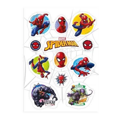 [08041914] 12 SPIDERMAN WAFER DECORATIONS TO CUT