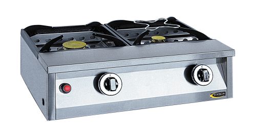 [60503107] SOFINOR RECHAUD INOX GAZ 2 BRÛL.A SECU3000+6000CAL60X45X17CM