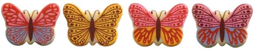 [08057125] 061300 PCB PAPILLONS CB MULTICOLORES 4 DESIGNS 3X2,2 CM 208PCES ***S/CD***