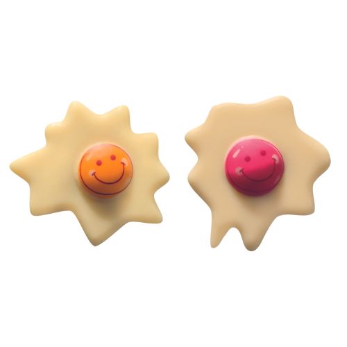 [08058255] 088084 PCB FRIED EGGS CB BE HAPPY 2 DESIGNS 70PCS ***S/CDE***
