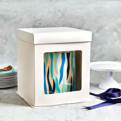 [08053798] FUNCAKES TAARTDOOS 30,4X30,4X34,5 WIT MET VLIEGTUIGEN