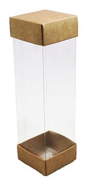 [42405061] ETUI COLONNE AVEC SOCLE KRAFT HT 18CM BASE 50 X 50MM COLIS DE 10 PCES