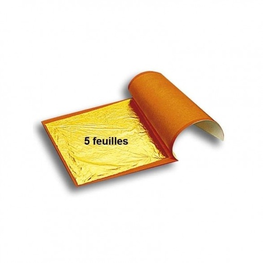 [08074016] PACK OF 5 FOOD GOLD LEAVES 80X80MM