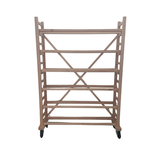 [55500043] SINGLE BEECH BREAD SHELF 5 TIER SLATS - 120X30XH175CM