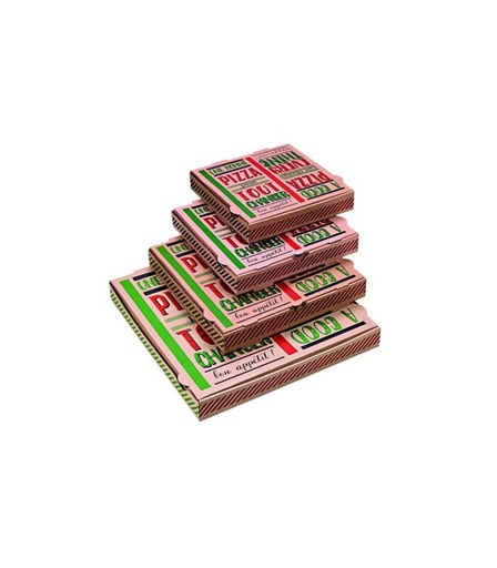 [25101090] BRUINE KARTONNEN PIZZADOOS "UNE BONNE PIZZA" 40X40CM HT 3.5CM 100P *SCDE*