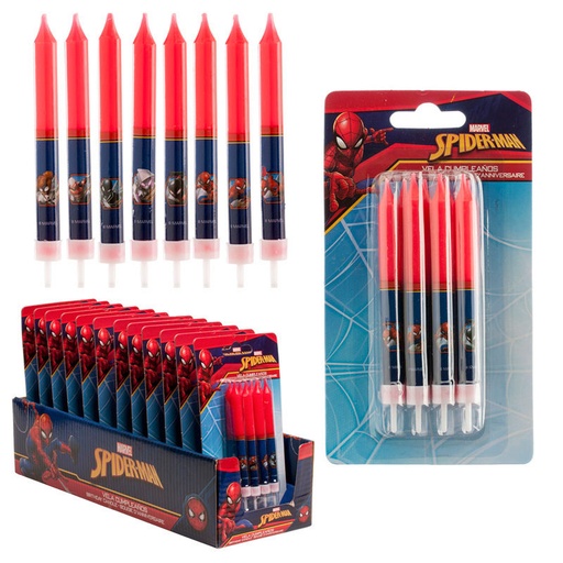 [08041710] SPIDERMAN BIRTHDAY CANDLES 8PCS