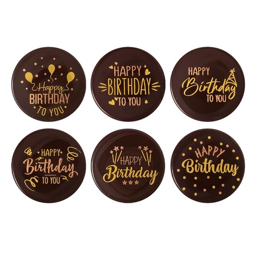 [08054899] 2067001 ROUND HAPPY BIRTHDAY 5CM 75PCS