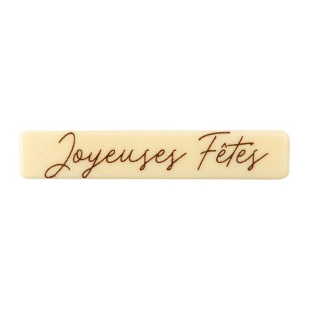 [08054439] 2015842 PLAQUETTE  JOYEUSES FETES CHOCOLAT 80X15MM 120 PIÈCES