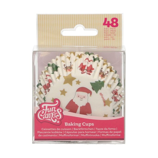 [70407321] FUNCAKES CHRISTMAS THEMED CUPCAKE CASES 48 PCES