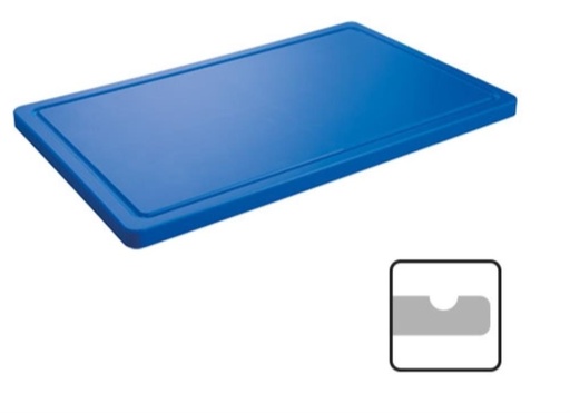 [50706121] CATERCHEF PLANCHE POLY BLEU 40X25X2CM A/RIGOLE