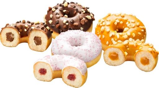 [05101995] B & B 35086 MINI DONUT ASSORTED FILLED 60 (3 X 20PCES) X 32GR