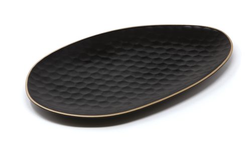 [57661129] LE COQ KYPSELI MATT BLACK ASSIETTE OVALE 33X19CM  STONEWARE - LKYP025NE360330