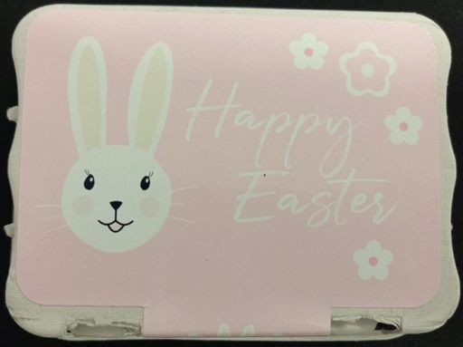 [60700317] BOITE "LAPIN LILOU ROSE" POUR 12 OEUFS+STICKER 12X9.5H4CM COLIS 12 BOITES *2022