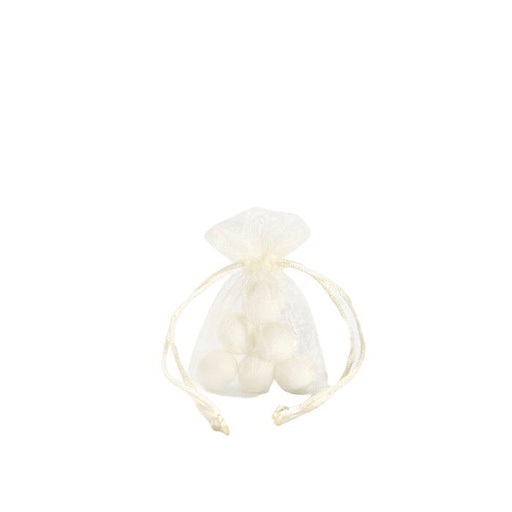 [70409941] BAG OF 10 CREAM ORGANZA POUCHES 10X7CM