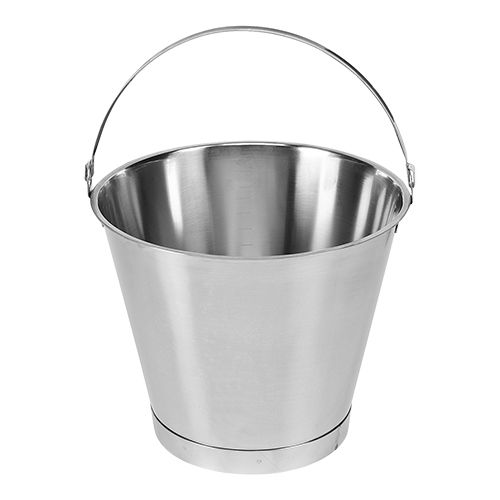 [52208268] STAINLESS STEEL BUCKET 10L 30XH28CM GRADUATED-REINFORCED BOTTOM