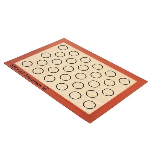 [51300042] SILPAT® BAKMAT VOOR 40X30CM SCHAAL 28 KLEINE MACARON PRINTS VAN Ø3CM