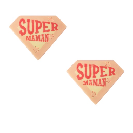 [08054539] 2010822 PLAQUETTE SUPER MAMAN 45X35MM CHOCOLAT 120 PCES
