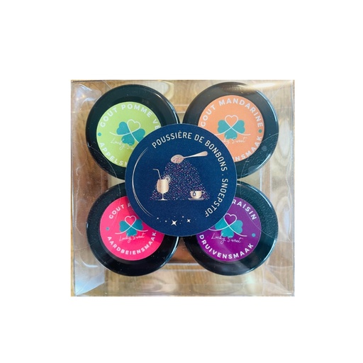 [14100652] LUCKY SWEET CANDY ASSORTED BOX 4 FLAVORS CANDY DUST 25GR