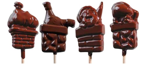 [08057245] 065041 PCB BLISTERS SUCETTES PÈRE NOËL PR 45 EMPR.3 DESIGNS ET BÂTONS 9PCES ***S/CD***