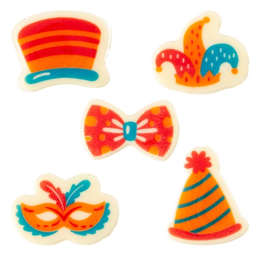 [08054556] 2024033 ASSORTIMENT PLAQUETTE CARNAVAL 35MM CHOCOLAT 150 PCES ***S/CD***