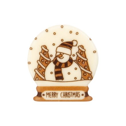 [08054429] 2014793 PLAQUETTE MERRY CHRISTMAS BOULE DE NOEL CHOCOLAT Ø 5CM 75 PIÈCES