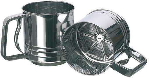 [52906040] ROSALIE RVS STROOIER 12CM MET HANDVAT SUIKER/BLOEM ONDERSTE SCHRAPER 675GR