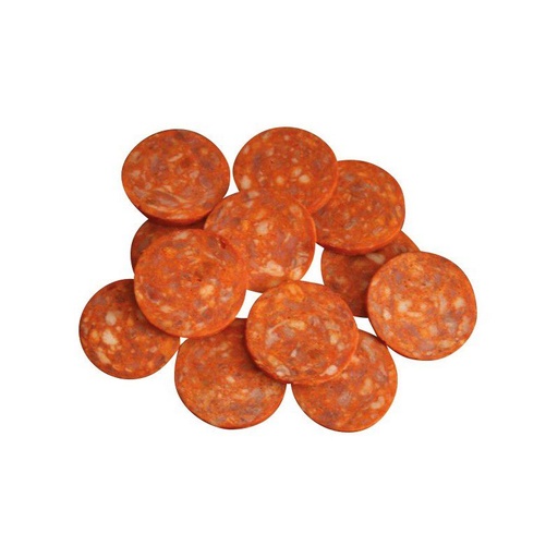 [02100647] SLICED CHORIZO Ø3.8CM IQF ANDRE BAZIN PRECOOKED 1KG