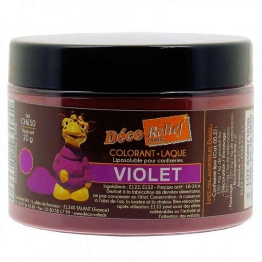 [70406964] COLORANT LAQUE EN POUDRE POUR CHOCOLAT VIOLET 20GR