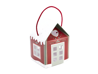 [62230152] ROOD EN WIT HUIS KARTONNEN DOOS MET TOUW 12X12XH12/17CM