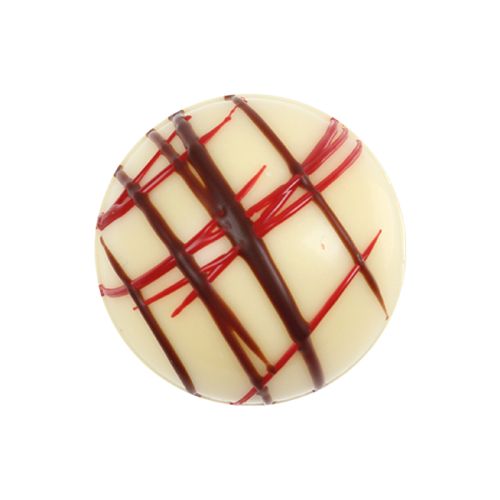 [08071255] *FF*1032038 BOULE CHOCOLAT BLANC LIGNES NOIR ROUGE2.8CM96 PCES ***S/CDE***