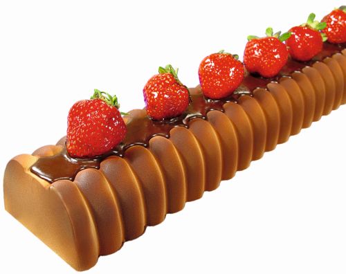 [08074070] BUB10 MOULE A BUCHE CANNELE EN PVC 50X8X5CM 12PCES