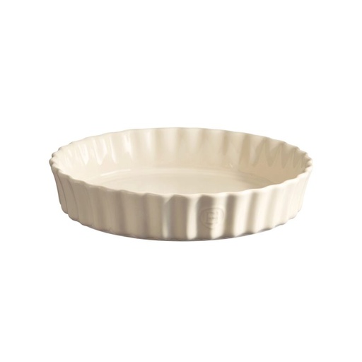 [57690010] EMILE HENRY MANQUE ROND CANNELE ARGILE 29CM 2.00L- BLANC