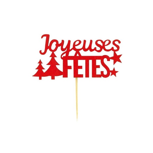 [08075968] TAS MET 2 HOUTEN STEKKERS MET JOYEUSES FÊTE