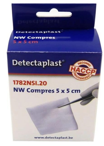 [70410538] DETECTAPLAST NON-WOVEN COMPRESSES 5X5CM BOX OF 20 PCES