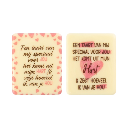 [08054750] 2010157 PLAQUETTE EEN TAART SPECIAAL VOOR JOU 5X4CM75PCS ***S/CDE***