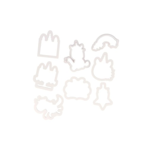[08075985] UNICORN THEME COOKIE CUTTERS +/- 60MM 8 PCES