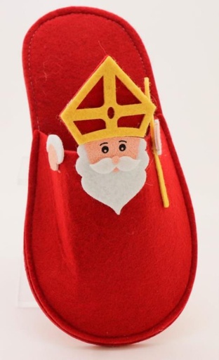 [62220265] SAINT NICHOLAS FELT SLIPPER CONTAINER 12X6XH/25 CM INCHES