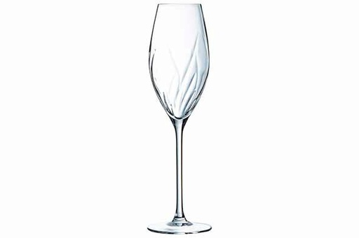 [60251780] CRISTAL D'ARQUES SWIRLY GLASS CHAMPAGNE FLUTE 24CL
