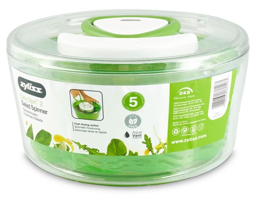 [55078234] ZYLISS 26CM EASY SPIN PULL-ON SALAD SPINNER GREEN
